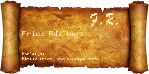 Fricz Róbert névjegykártya